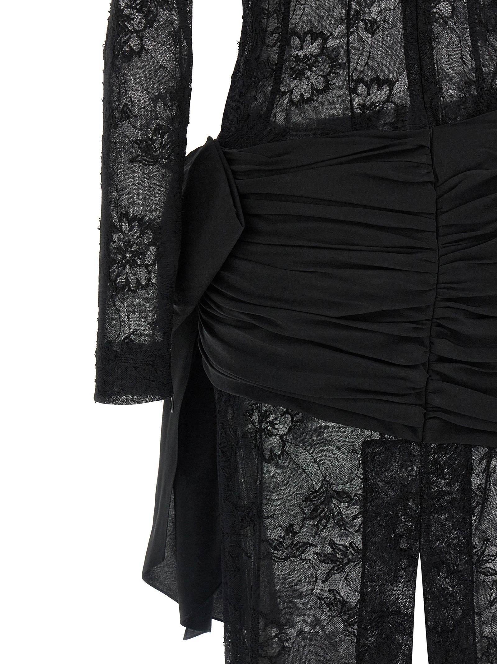 Dress by Alessandra Rich for women in polyamide silk viscose black & transparent features an magnificent silhouette, artfully detailed with a magnificent and that flows into an magnificent maxi long.