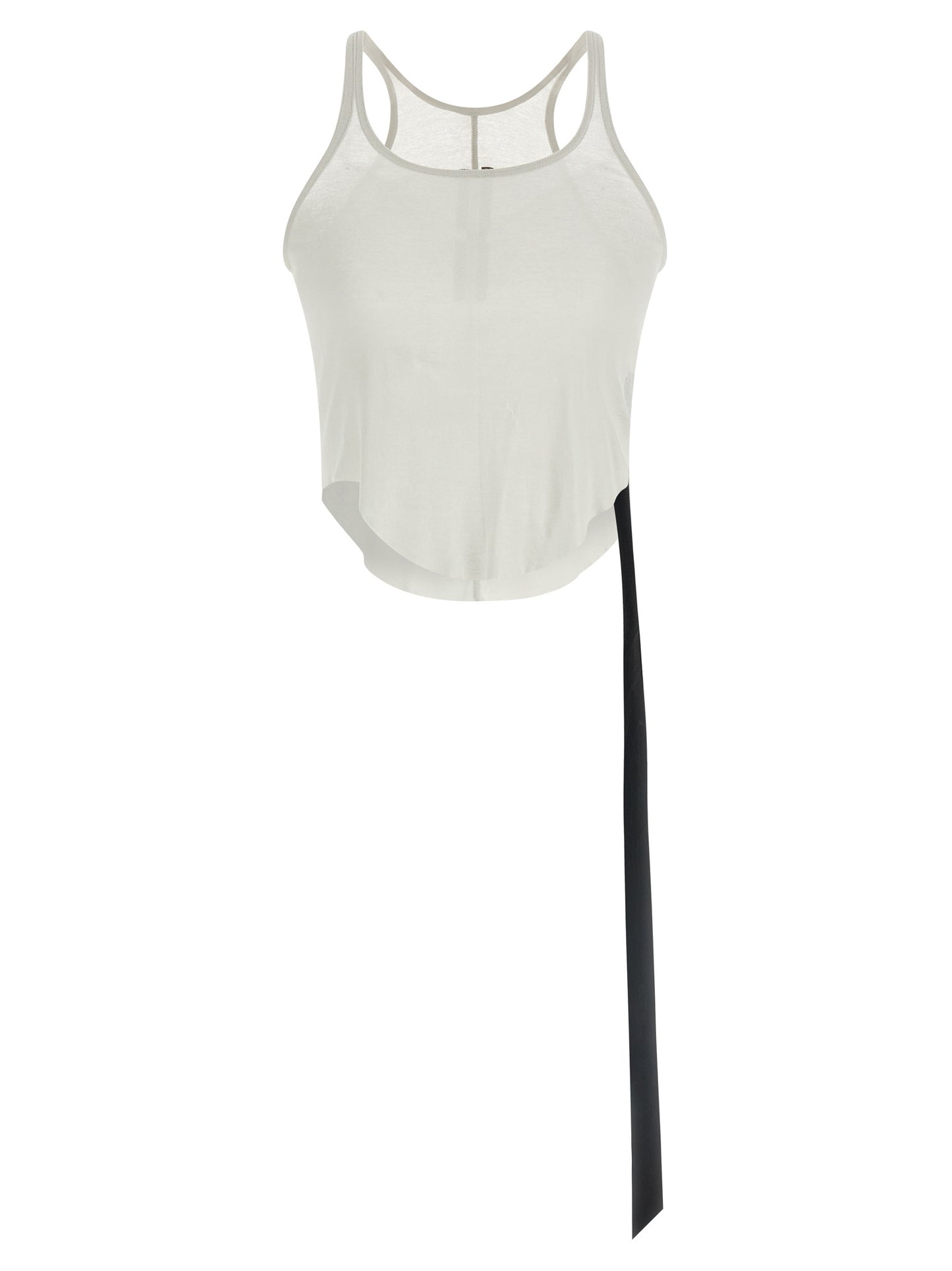 Tank Top by DRKSHDW for women in cotton transparent & white showcases a meticulous silhouette, artfully finished with a meticulous round neckline and sleeveless for a sophisticated, meticulous look.
