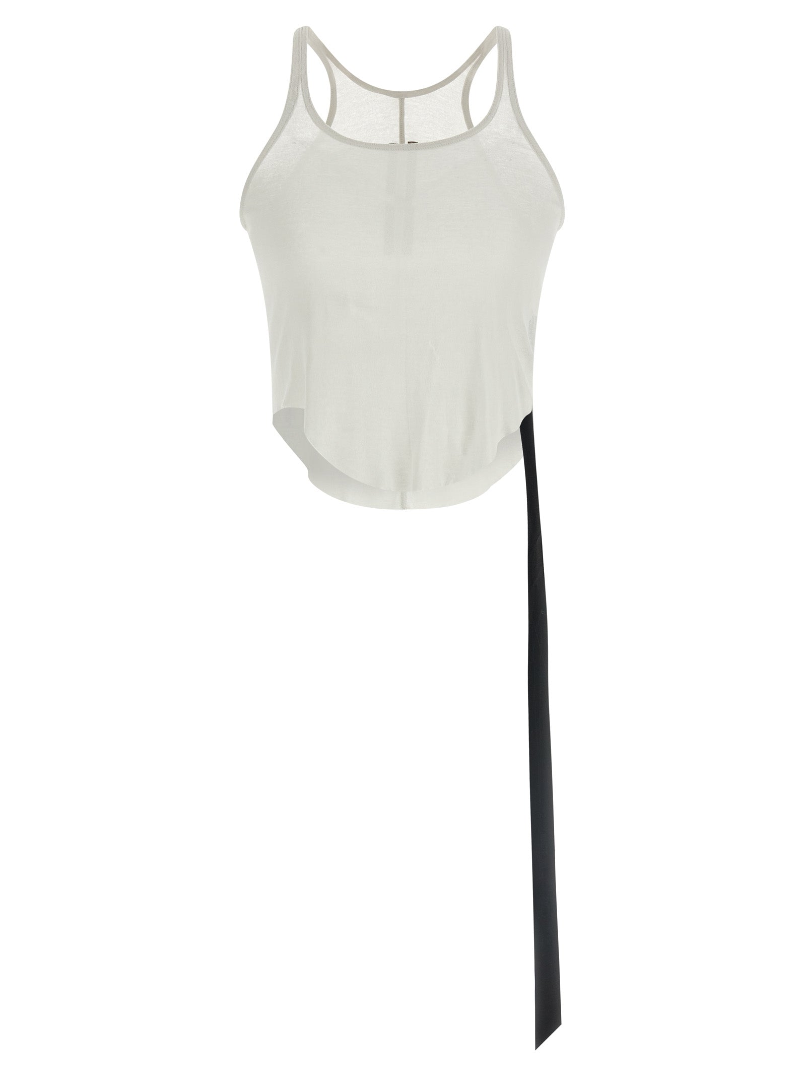 Tank Top by DRKSHDW for women in cotton transparent & white showcases a meticulous silhouette, artfully finished with a meticulous round neckline and sleeveless for a sophisticated, meticulous look.
