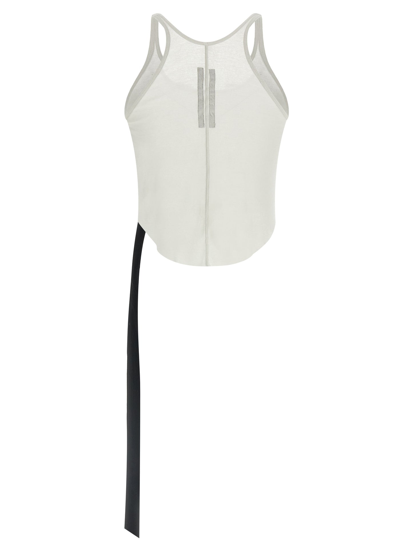 Tank Top by DRKSHDW for women in cotton transparent & white showcases a perennial silhouette, artfully detailed with a design and a perennial round neckline.