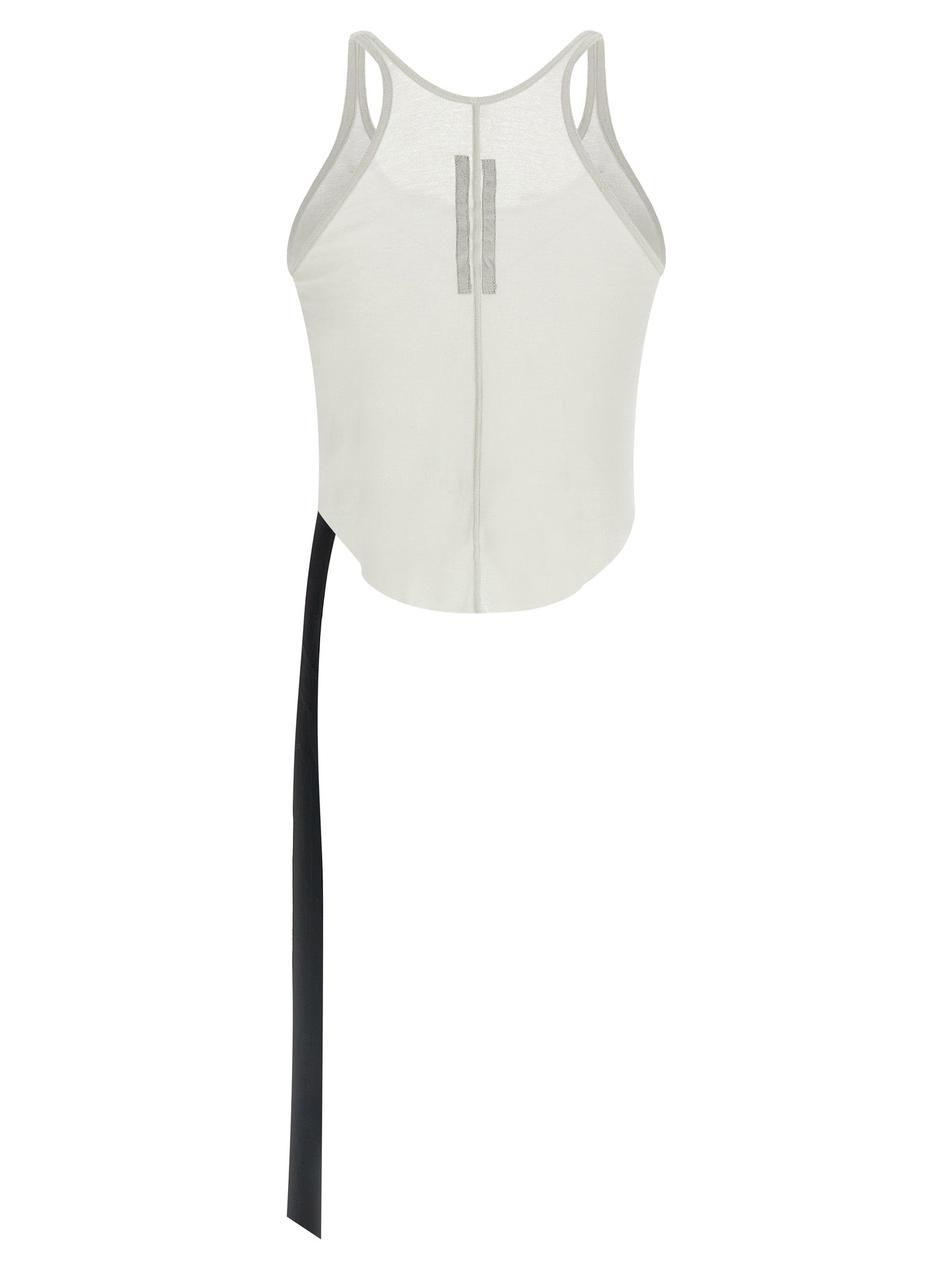 Tank Top by DRKSHDW for women in cotton transparent & white showcases a perennial silhouette, artfully detailed with a design and a perennial round neckline.