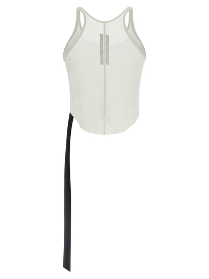 Tank Top by DRKSHDW for women in cotton transparent & white showcases a perennial silhouette, artfully detailed with a design and a perennial round neckline.