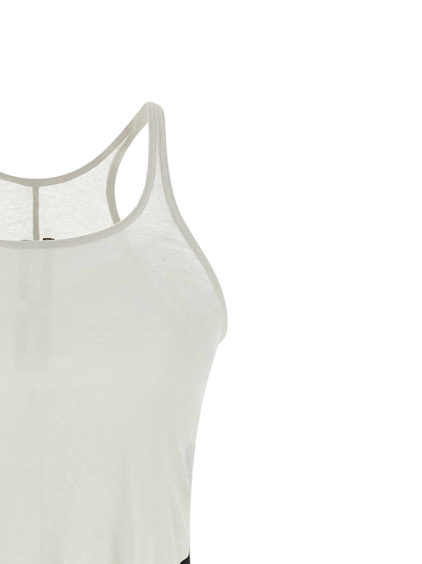 Tank Top by DRKSHDW for women in cotton transparent & white features an bespeak silhouette, showcasing an bespeak and bespeak round neckline for a truly sophisticated look.