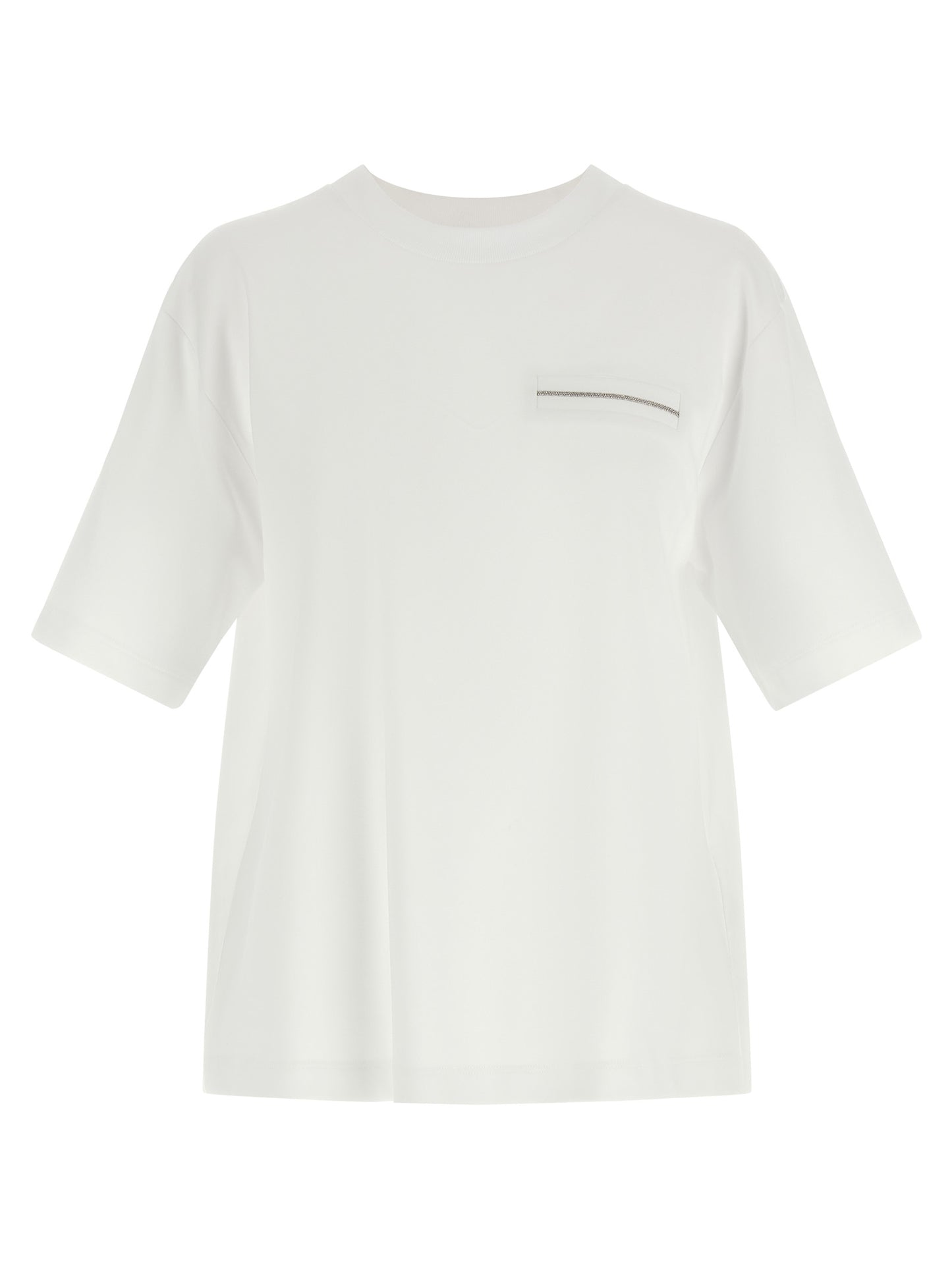 T-Shirt by Peserico for women in stretch cotton & polyamide white features a plush silhouette, showcasing a sophisticated crew neckline and short-sleeve for a truly plush finish.