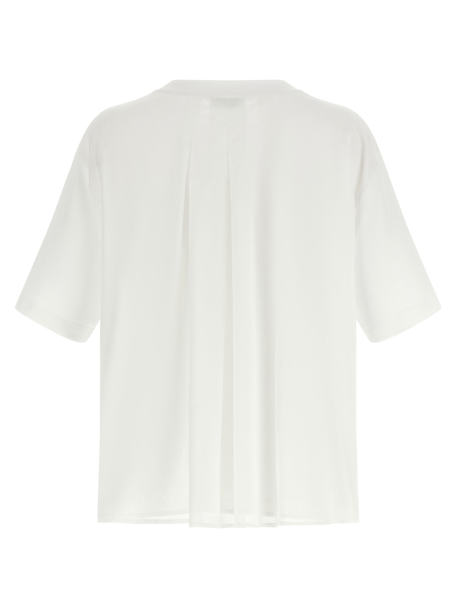 T-Shirt by Peserico for women in stretch cotton & polyamide white showcases a fashionable silhouette, elegantly detailed with a fashionable and crew neckline for a sophisticated, high-fashion look.