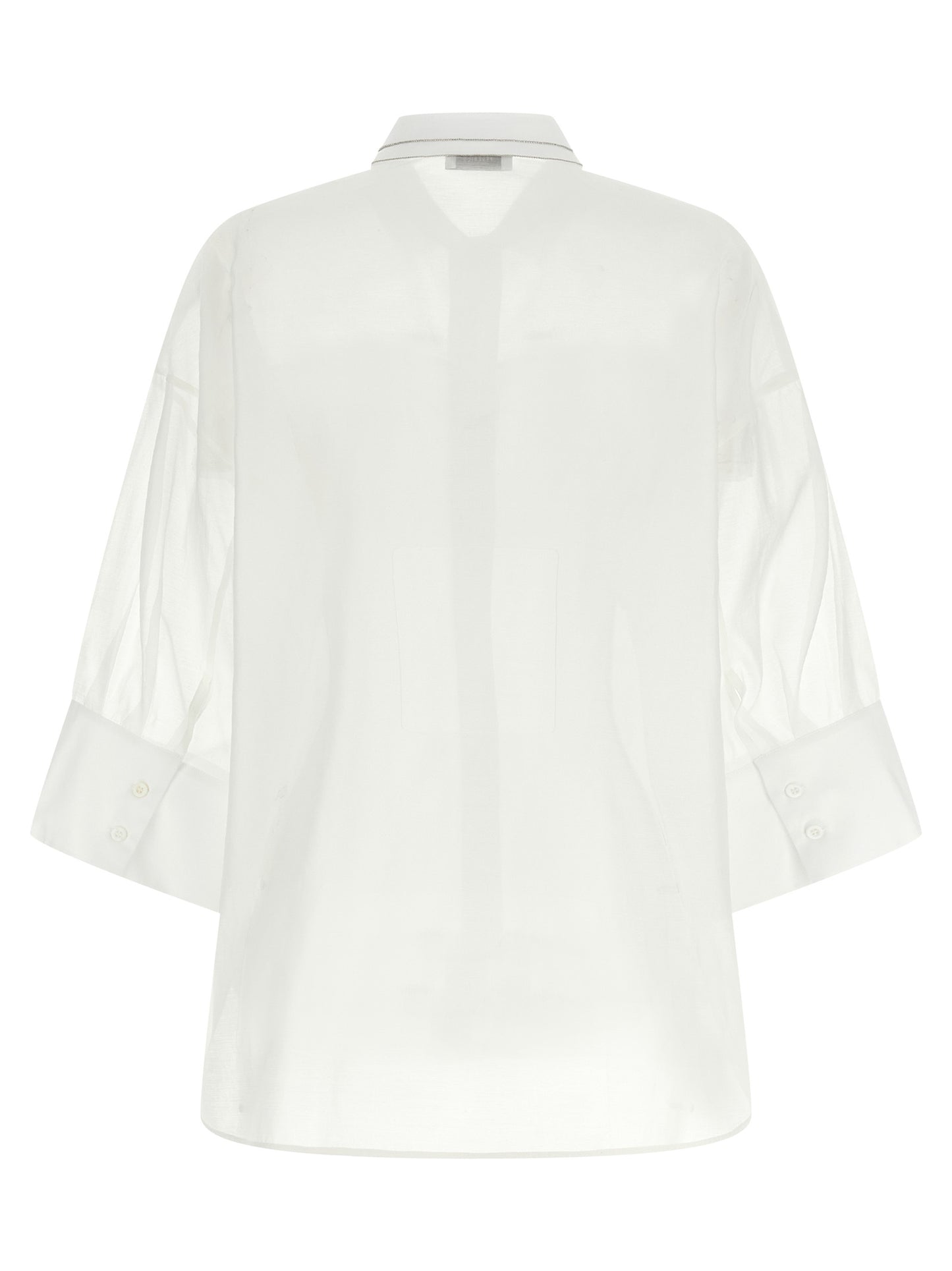 Blouse by Peserico for women in silk & cotton white showcases a sublime silhouette, artfully detailed with a sublime and for a sophisticated, sublime finish.