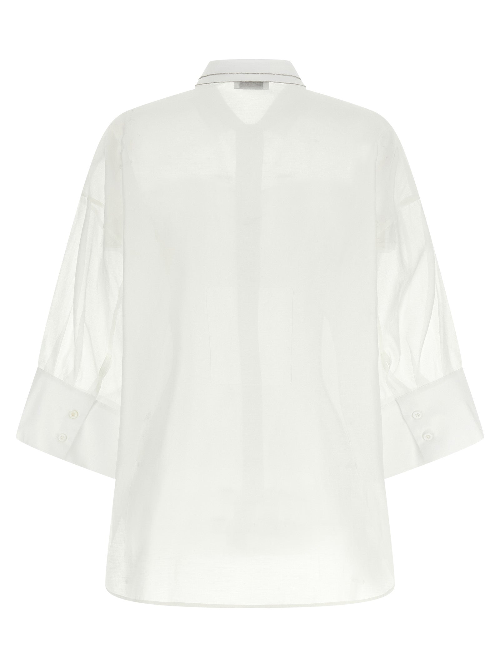 Blouse by Peserico for women in silk & cotton white showcases a sublime silhouette, artfully detailed with a sublime and for a sophisticated, sublime finish.
