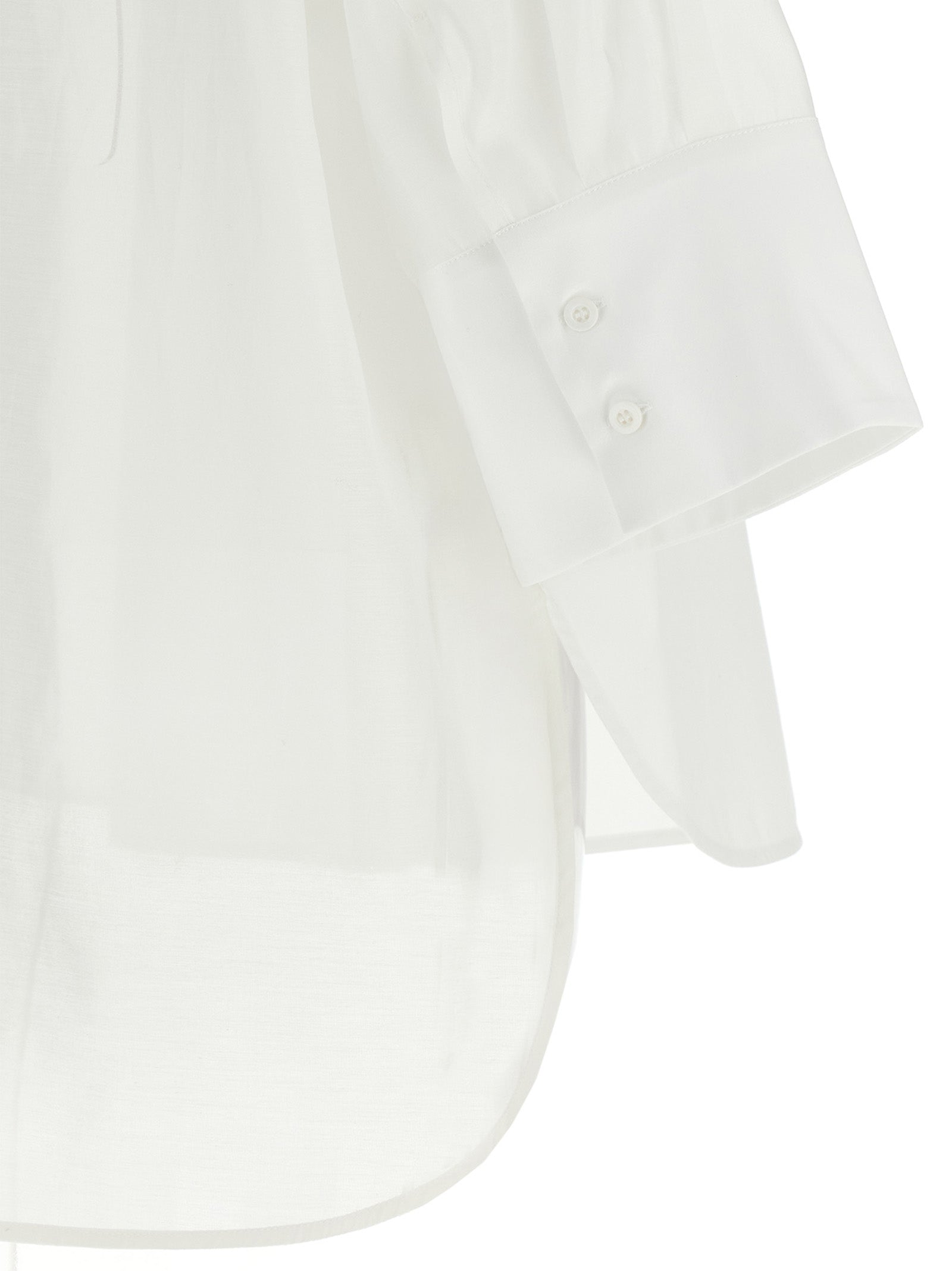 Blouse by Peserico for women in silk & cotton white showcases a sleek silhouette, elegantly detailed with a sleek and for a sleek finish.