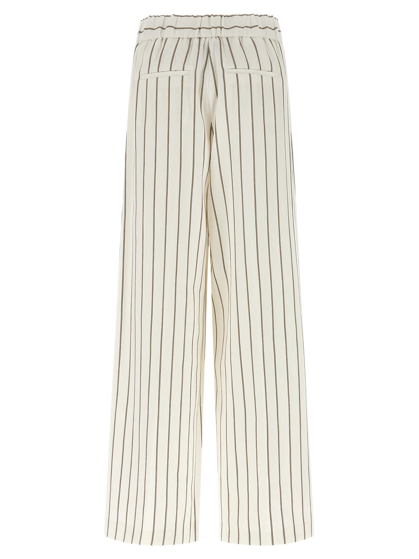 Casual Pants by Peserico for women in linen cotton twill white features an refined tailoring silhouette, showcasing a premium straight & wide with a and long cut for a refined tailoring look.