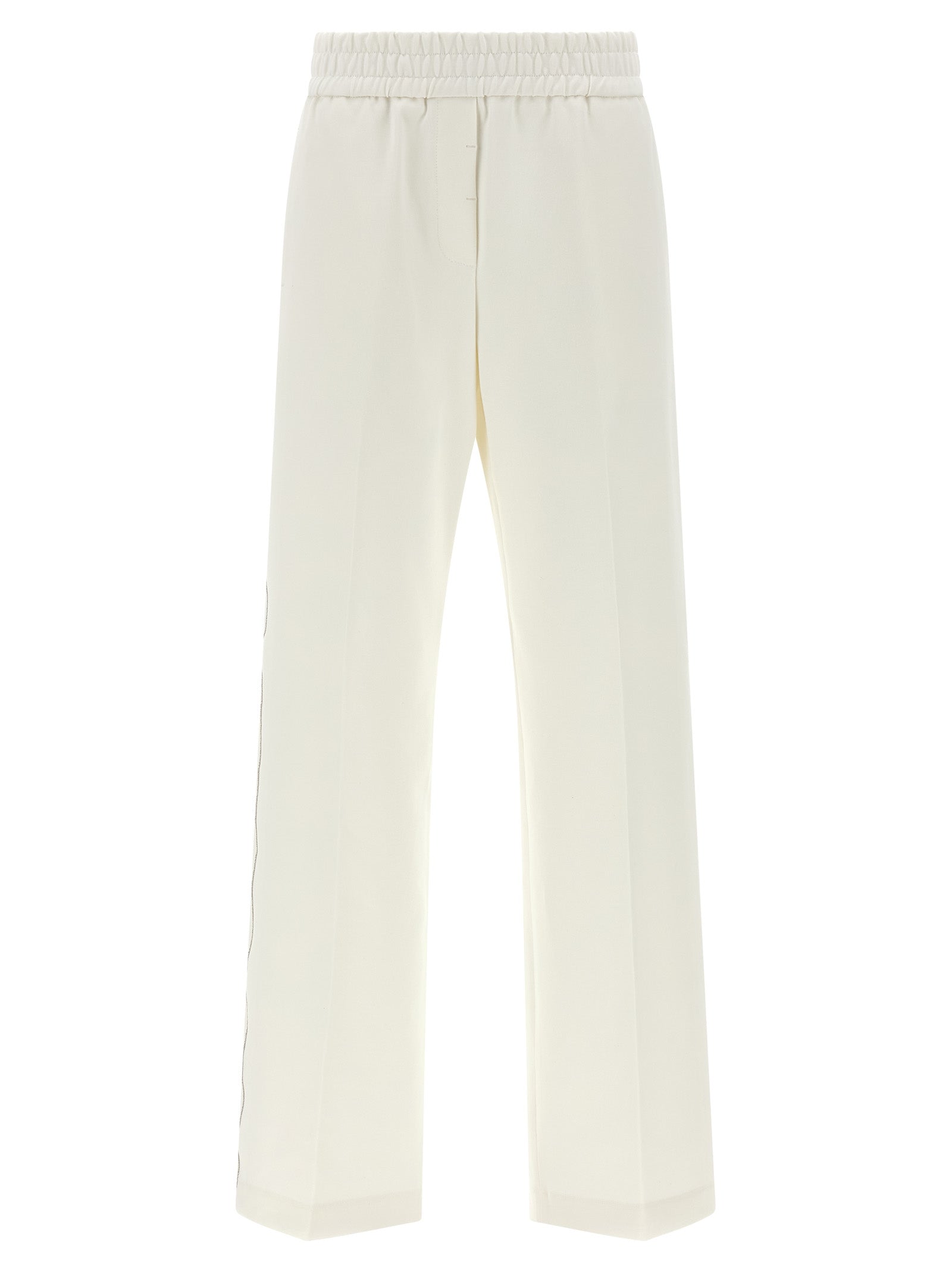 Casual Pants by Peserico for women in polyester cotton white features an refined tailoring silhouette, showcasing a premium straight-leg & wide with a and long cut for a refined tailoring look.