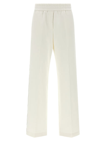 Casual Pants by Peserico for women in polyester cotton white features an refined tailoring silhouette, showcasing a premium straight-leg & wide with a and long cut for a refined tailoring look.