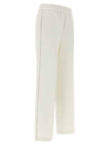 Casual Pants by Peserico for women in polyester cotton white features an sophisticated and straight-leg & wide with a precise long, creating a sophisticated and sophisticated silhouette.