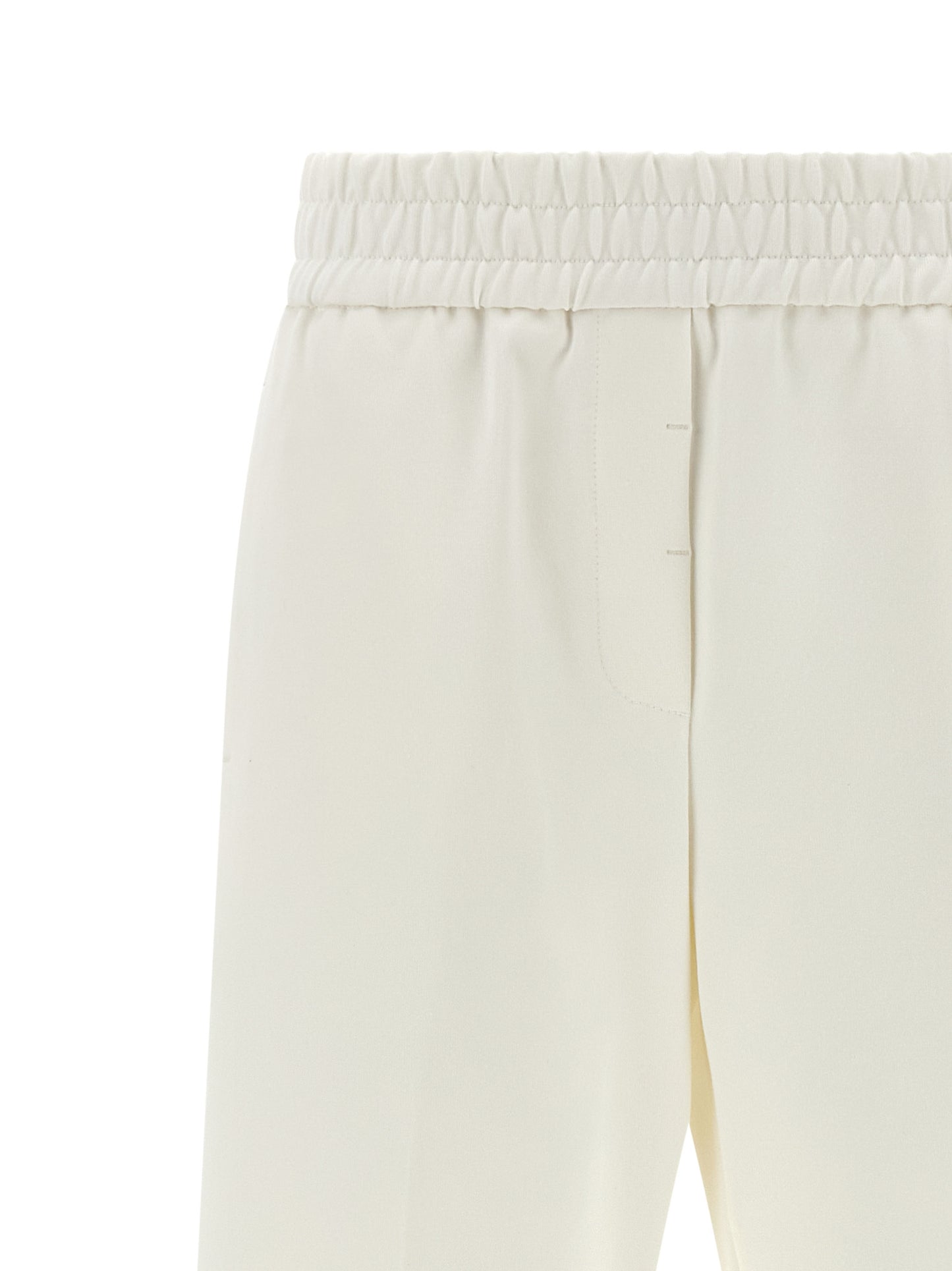 Casual Pants by Peserico for women in polyester cotton white features a polished silhouette with a polished straight-leg & wide, reaching a polished long and finished with a polished .