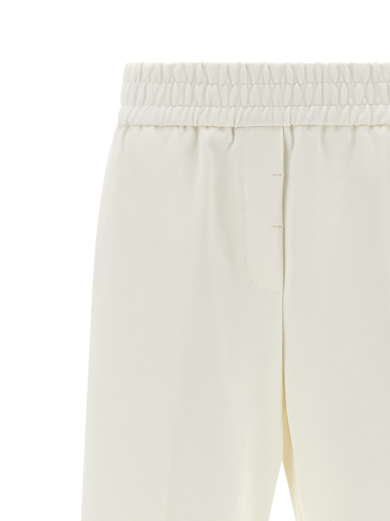 Casual Pants by Peserico for women in polyester cotton white features a polished silhouette with a polished straight-leg & wide, reaching a polished long and finished with a polished .
