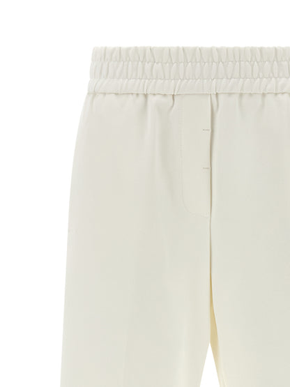 Casual Pants by Peserico for women in polyester cotton white features a polished silhouette with a polished straight-leg & wide, reaching a polished long and finished with a polished .
