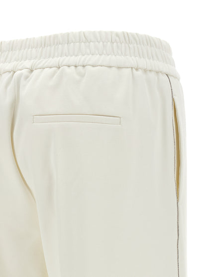 Casual Pants by Peserico for women in polyester cotton white presents a refined pantology silhouette, artfully defined by a refined pantology straight-leg & wide, long, and a sophisticated .