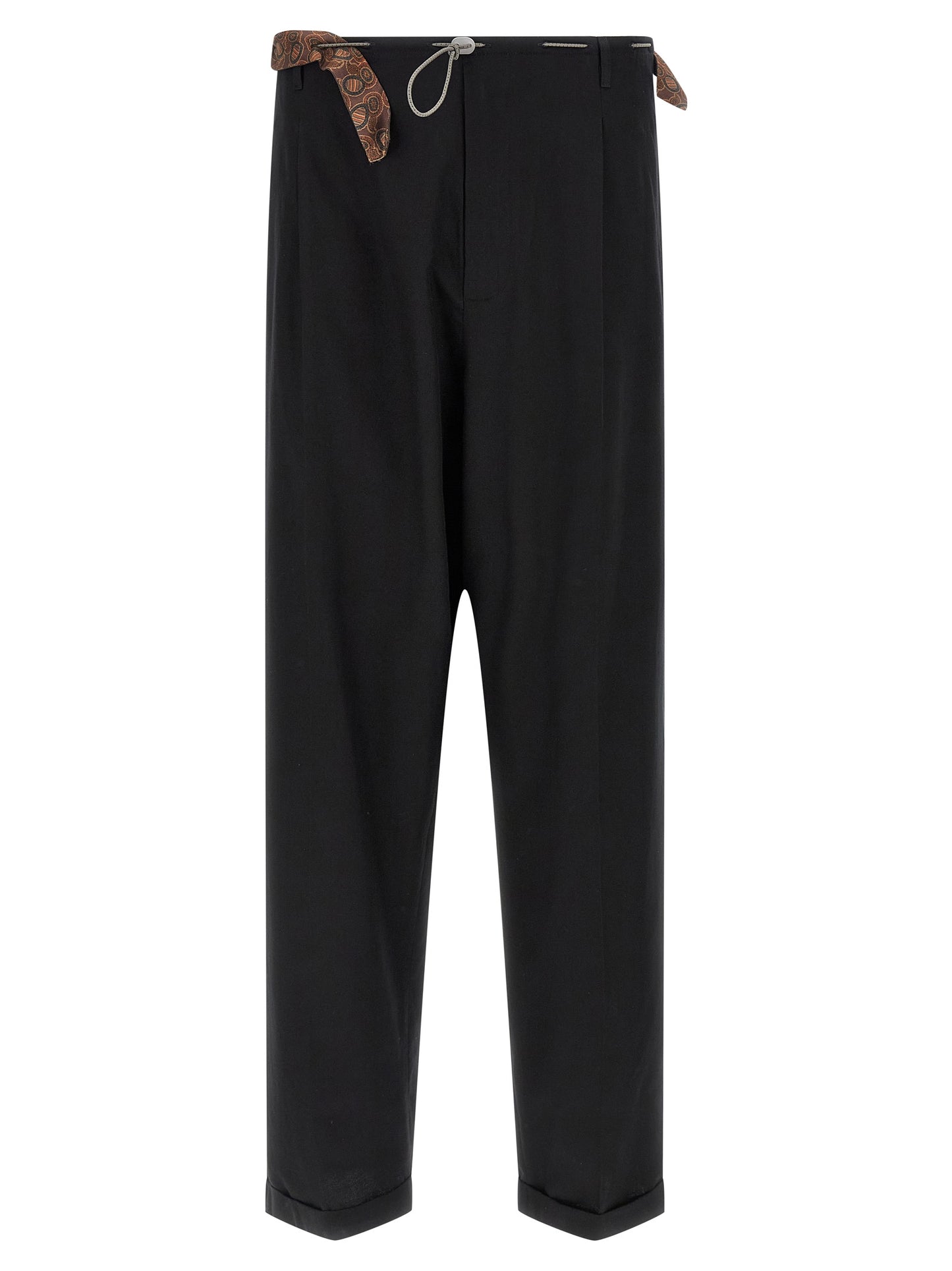 Casual Pants by Magliano for men in cotton black features an sartorial wide and long with a cut for a sartorial finish.