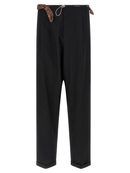 Casual Pants by Magliano for men in cotton black features an sartorial wide and long with a cut for a sartorial finish.