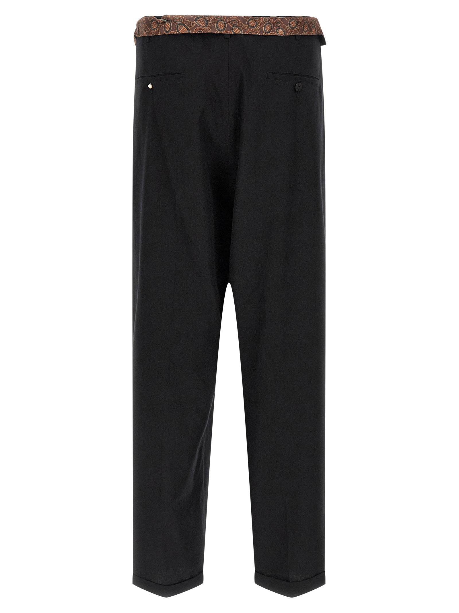 Casual Pants by Magliano for men in cotton black presents a refined pantology silhouette, artfully defined by a refined pantology wide, long, and a sophisticated .