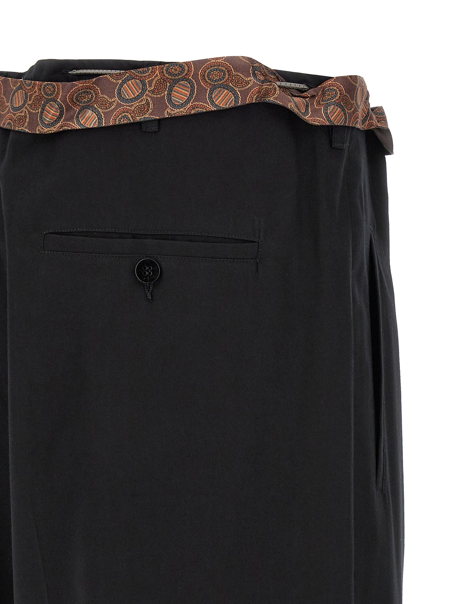 Casual Pants by Magliano for men in cotton black presents a tailored silhouette, showcasing a tailored wide and long cut with a refined for a truly tailored aesthetic.