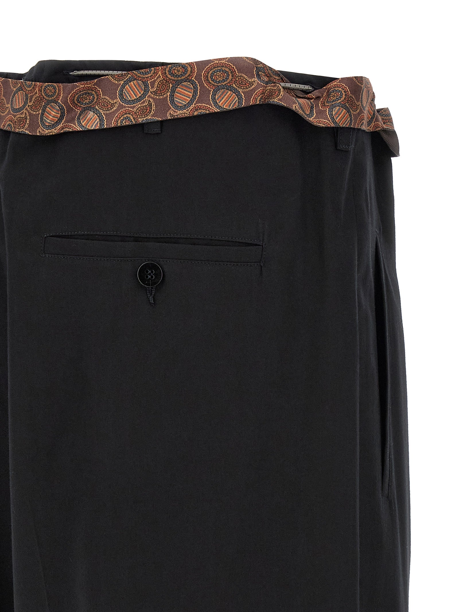 Casual Pants by Magliano for men in cotton black presents a tailored silhouette, showcasing a tailored wide and long cut with a refined for a truly tailored aesthetic.