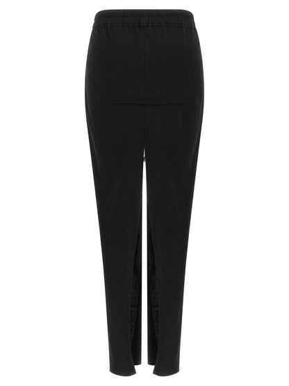 Skirt by DRKSHDW for women in organic cotton black features a contoured silhouette from the Women's Organic Cotton Mini Skirt collection, characterized by its contoured mini for a contoured finish.
