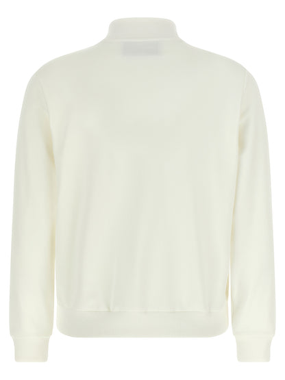 Activewear Sweatshirt by Peserico for women in polyester cotton white presents a dynamic silhouette, featuring a dynamic high-neck neckline and detailed with functional .
