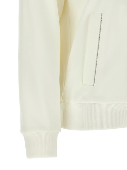 Activewear Sweatshirt by Peserico for women in polyester cotton white showcases a athletic silhouette with sleeves, a athletic , and high-performance for a athletic aesthetic.