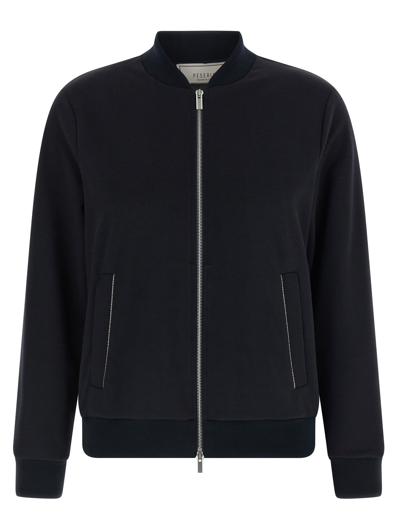 Bomber Jacket by Peserico for women in polyester cotton blue features a city-ready silhouette, detailed with pockets and a city-ready high-neck neckline.