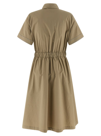 Dress by Peserico for women in stretch cotton bicolour & green features an cute silhouette, detailed with a and that elegantly flows into a cute midi short.