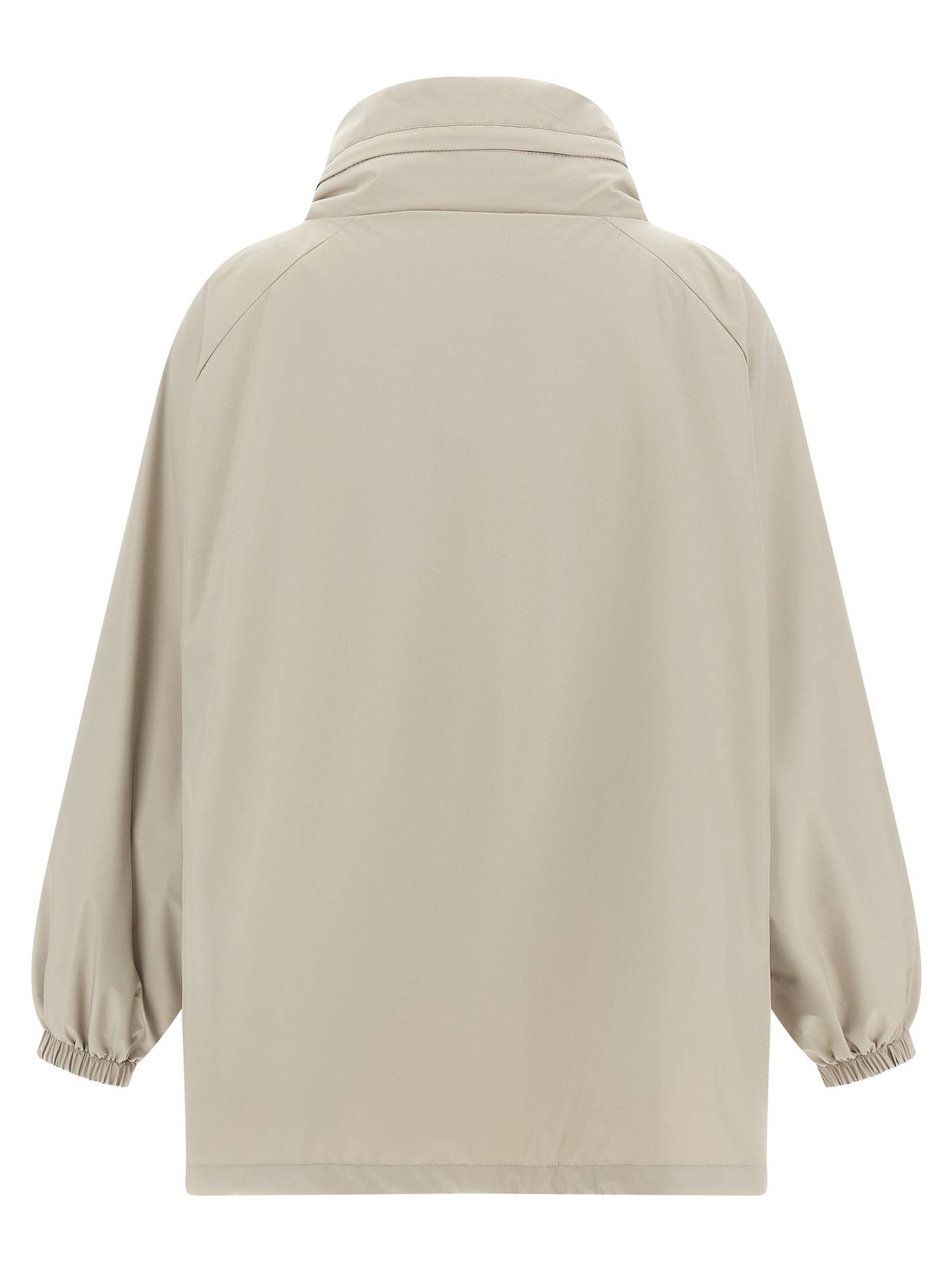 Hooded Windbreaker Jacket by MooRER for women in polyester gray showcases a modern silhouette, integrating water-resistant, pockets, hooded & windproof and a modern hooded neckline for a sophisticated finish.