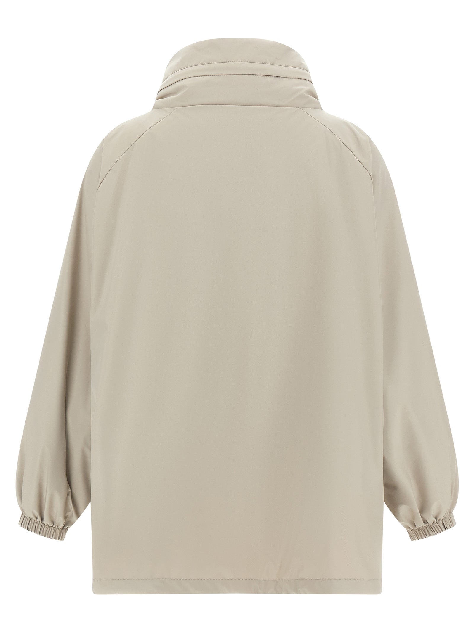 Hooded Windbreaker Jacket by MooRER for women in polyester gray showcases a modern silhouette, integrating water-resistant, pockets, hooded & windproof and a modern hooded neckline for a sophisticated finish.
