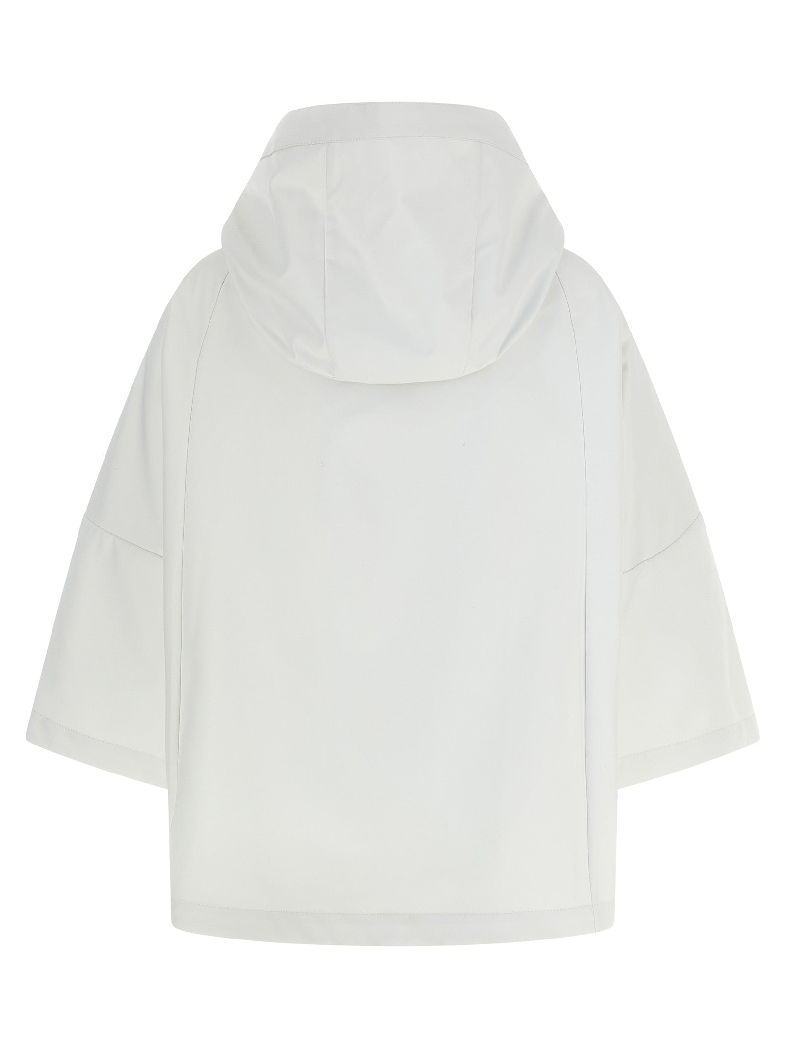 Hooded Windbreaker Jacket by MooRER for women in polyester & polyurethane beige showcases a modern silhouette, integrating pockets, hooded & windproof and a modern hooded shirt-collar neckline for a sophisticated finish.
