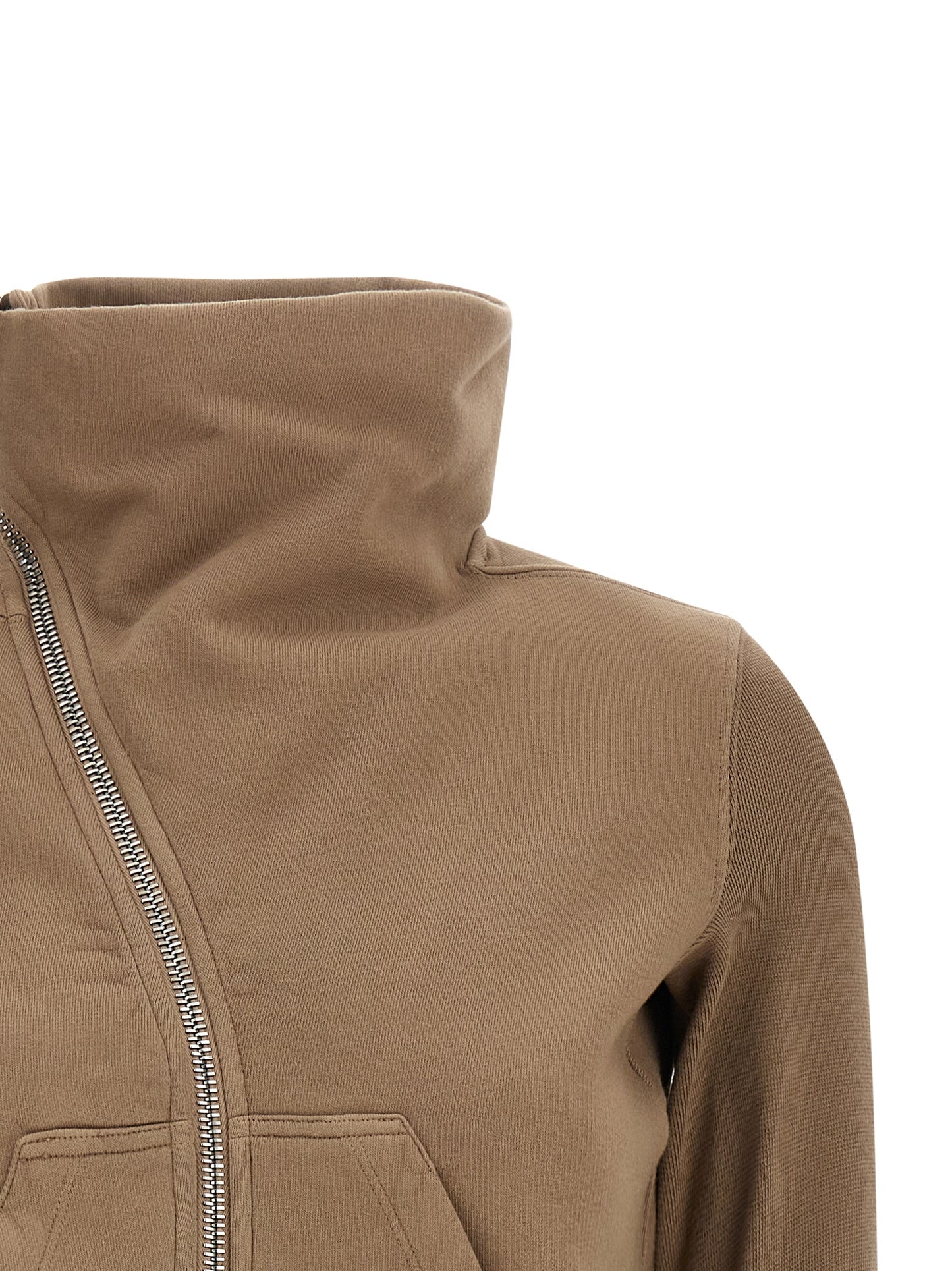 Activewear Sweatshirt by DRKSHDW for women in cotton beige showcases a versatile silhouette, artfully detailed with a versatile high-neck neckline and for a versatile finish with .