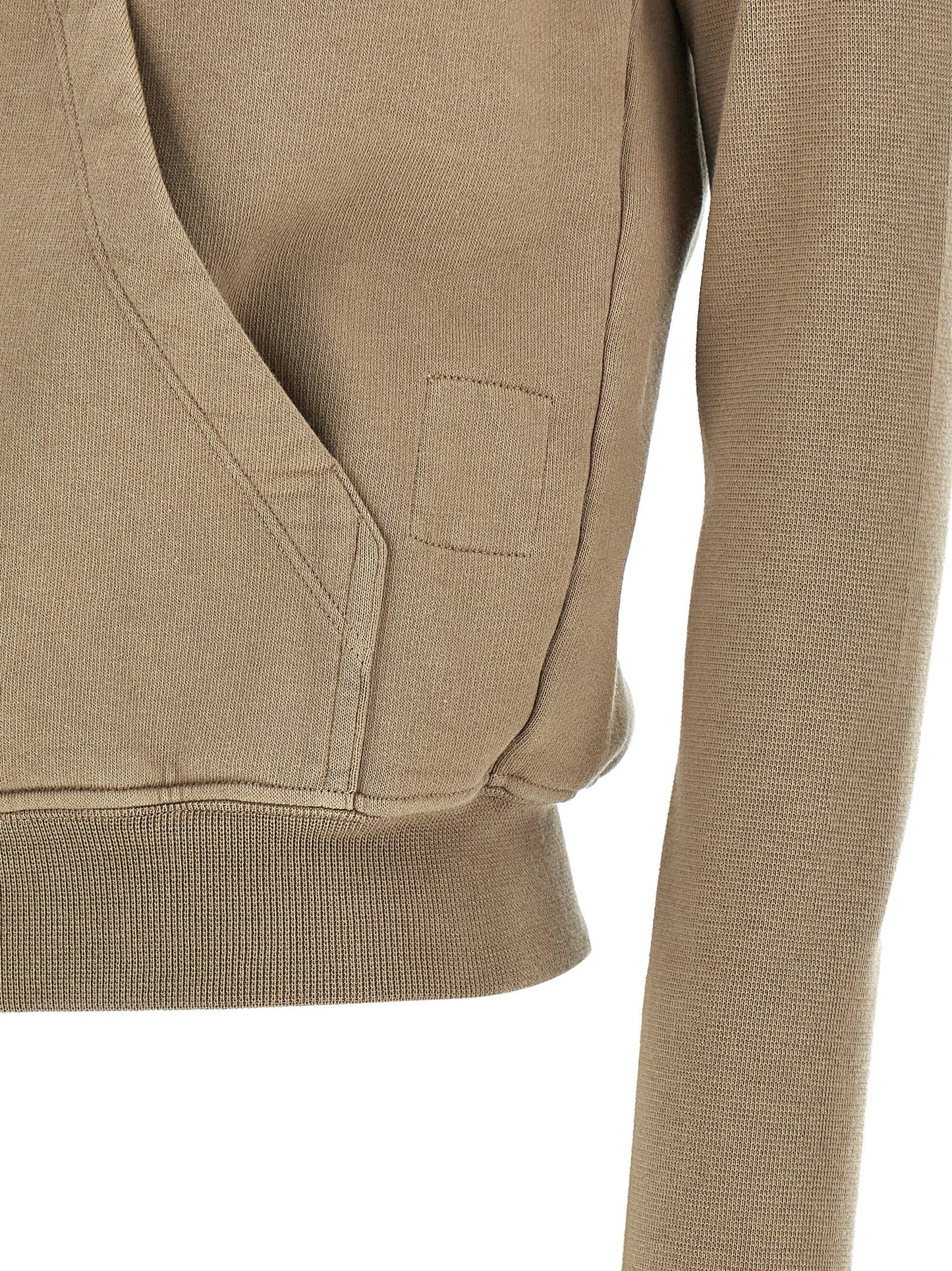 Activewear Sweatshirt by DRKSHDW for women in cotton beige presents a sporty silhouette, showcasing a sophisticated and detailed with premium for a sporty finish.