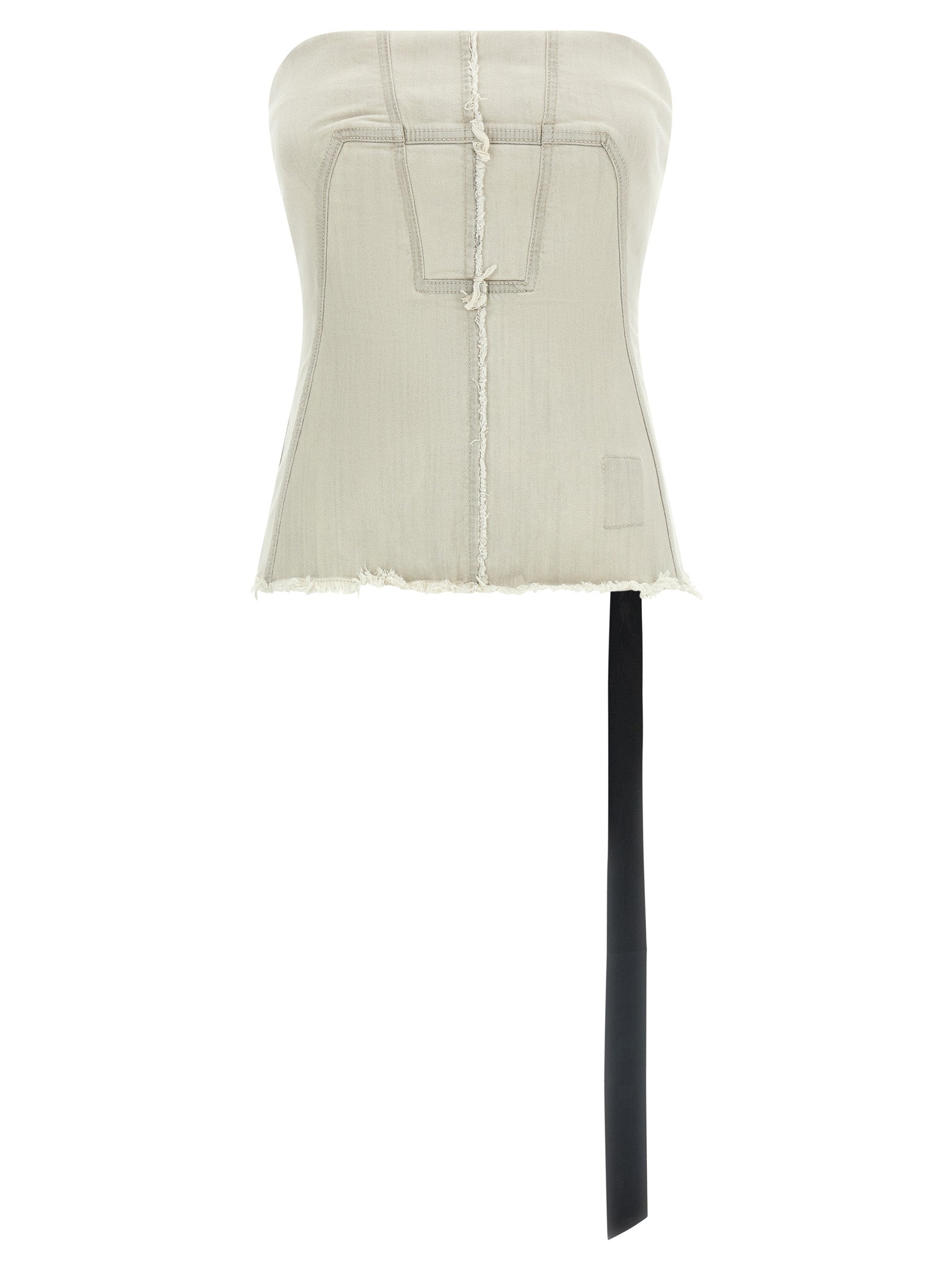Tank Top by DRKSHDW for women in stretch denim cotton gray showcases a sumptuous silhouette, artfully detailed with a sumptuous and sleeveless for a truly sumptuous finish.