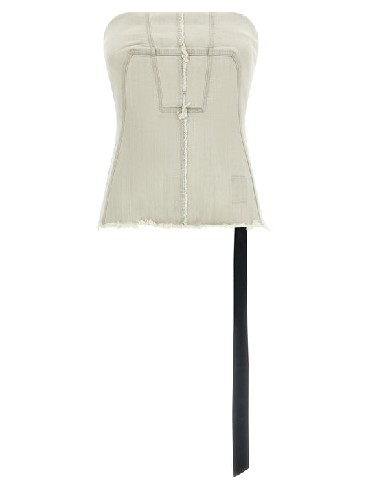 Tank Top by DRKSHDW for women in stretch denim cotton gray showcases a sumptuous silhouette, artfully detailed with a sumptuous and sleeveless for a truly sumptuous finish.