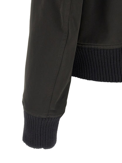 Bomber Jacket by Rick Owens for men in polyester cotton wool black features a dramatic silhouette, showcasing a sophisticated and distinctive pockets for a dramatic aesthetic.