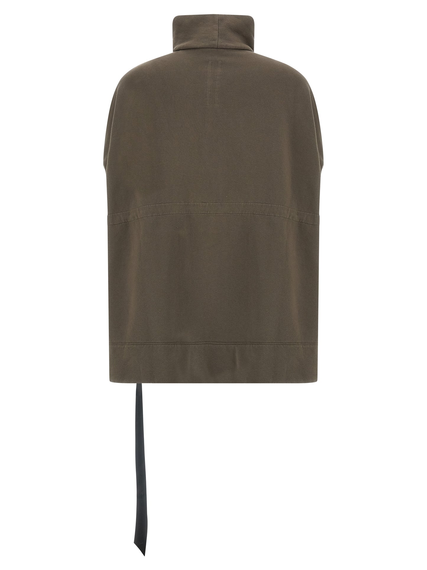 Activewear Sweatshirt by DRKSHDW for women in cotton beige presents a sporty silhouette, showcasing a sophisticated high-neck neckline and detailed with premium for a sporty finish.