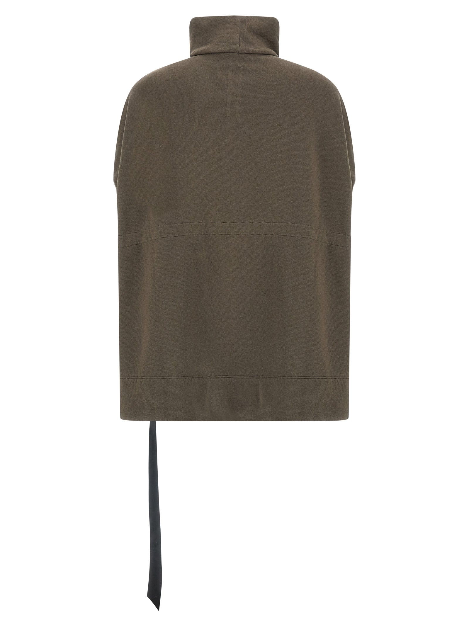 Activewear Sweatshirt by DRKSHDW for women in cotton beige presents a sporty silhouette, showcasing a sophisticated high-neck neckline and detailed with premium for a sporty finish.