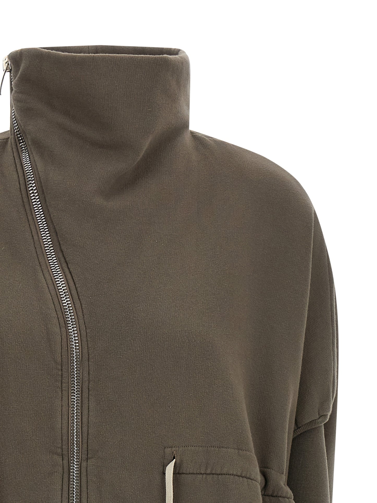 Activewear Sweatshirt by DRKSHDW for women in cotton beige presents a ergonomic silhouette, showcasing a sophisticated high-neck neckline and detailed with premium for a ergonomic finish.