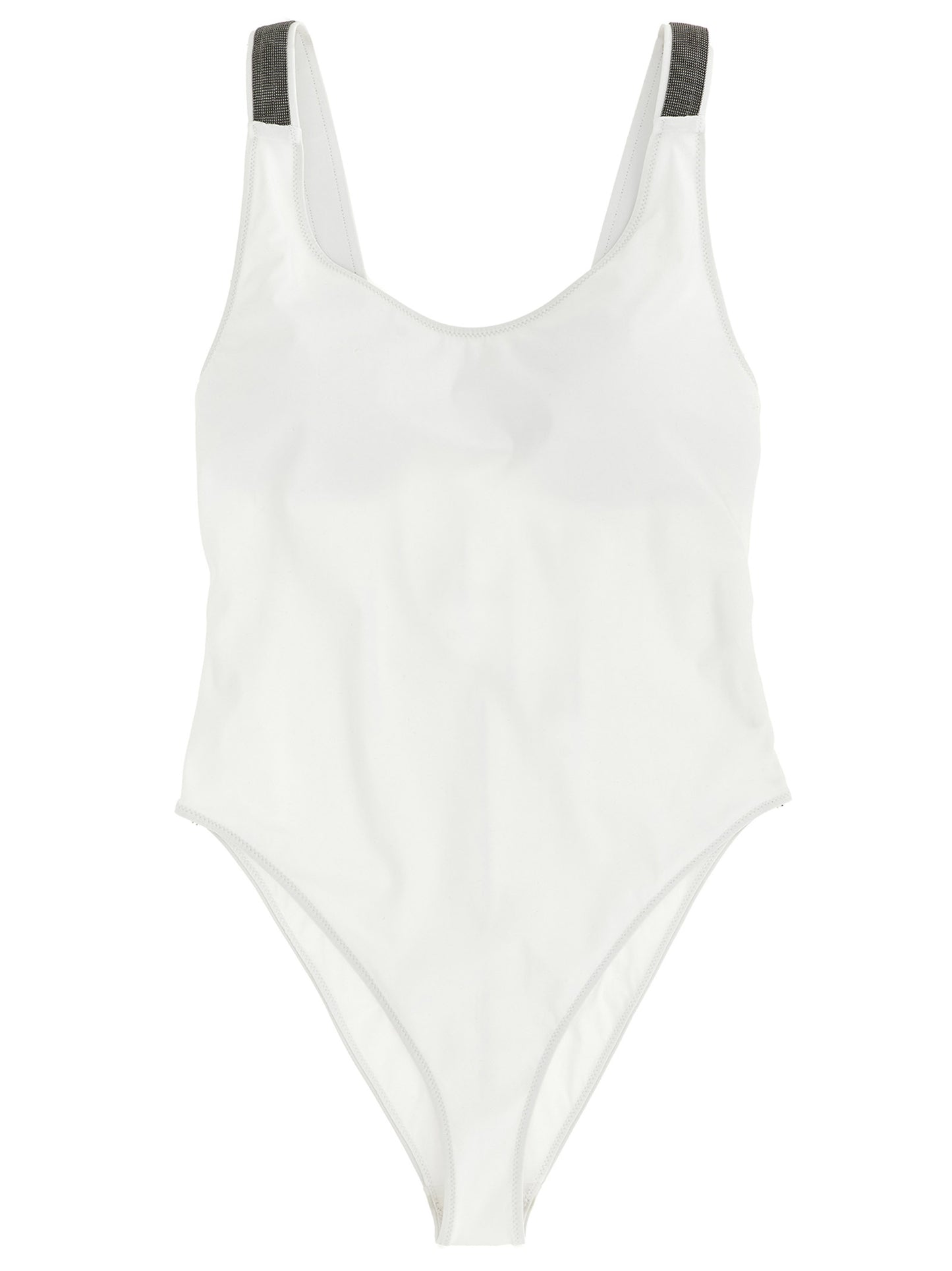 Brunello Cucinelli Monile Women's Stretch Polyamide One-Piece Swimsuit - White