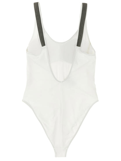 Brunello Cucinelli Monile Women's Stretch Polyamide One-Piece Swimsuit - White