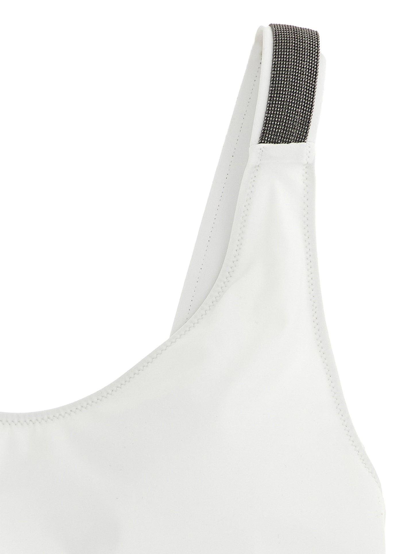 Brunello Cucinelli Monile Women's Stretch Polyamide One-Piece Swimsuit - White