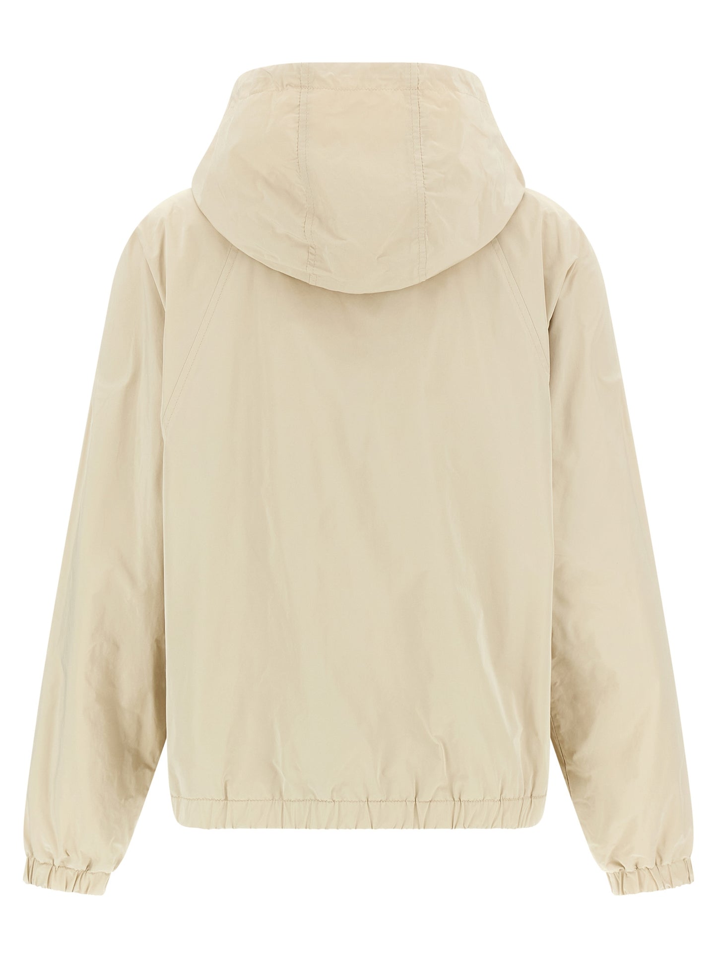 Peserico Women's Windproof Cotton Polyester Hooded Windbreaker Jacket - Beige