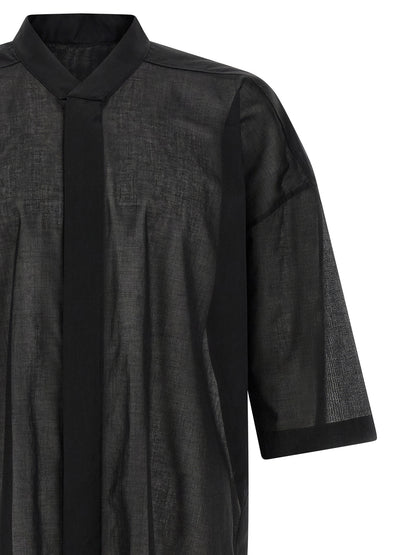 Shirt by Rick Owens for men in cotton black & transparent presents a discerning silhouette, showcasing a sophisticated and for a truly discerning finish.