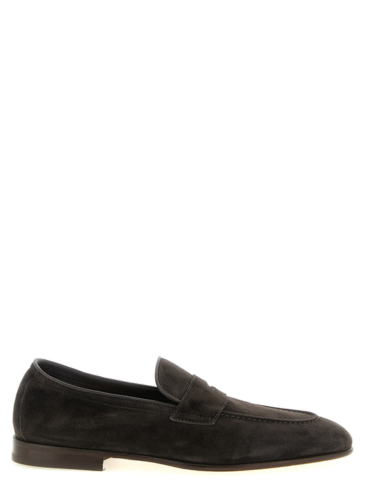 This Loafer Slip-On Shoes by Brunello Cucinelli for men in tu & calfskin suede leather brown features an exquisite silhouette from the Men's TU & Calfskin Suede Leather Loafer Slip-On Shoes collection, defined by a sophisticated and elegant almond toe style.
