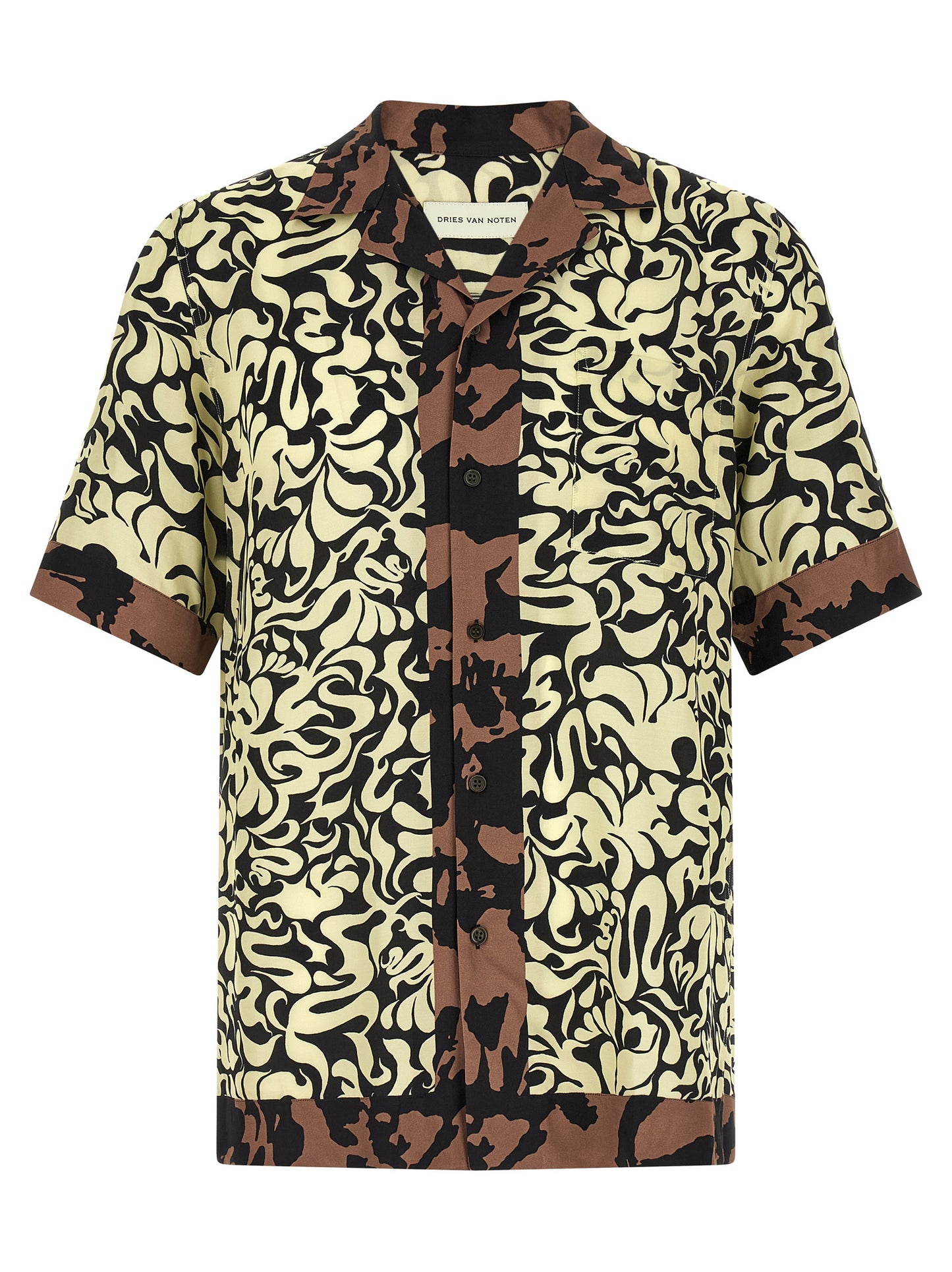Shirt by Dries Van Noten for men in viscose multicolor, floral & print, featuring a nuanced short-sleeve and nuanced for a sophisticated finish.