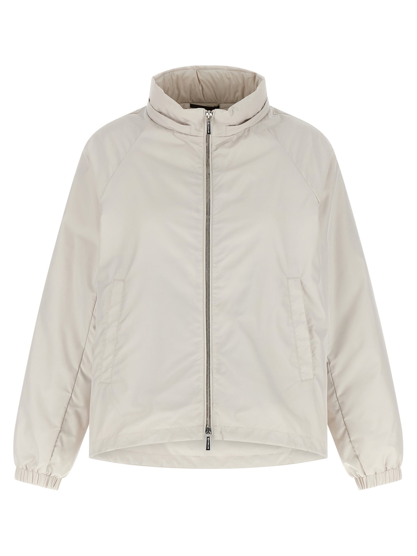 Hooded Windbreaker Jacket by MooRER for women in polyester & goose down beige showcases a modern silhouette, integrating hooded, insulated & windproof and a modern hooded neckline for a sophisticated finish.