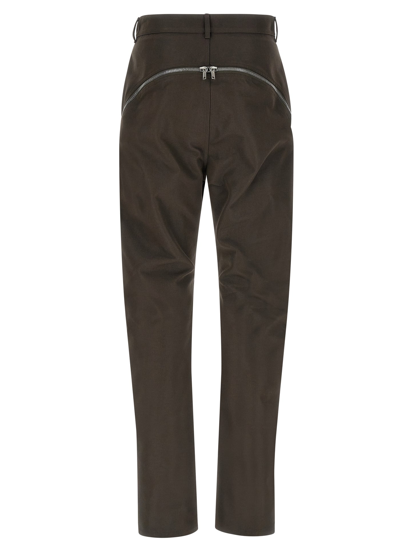 Casual Pants by Rick Owens for men in nylon cotton brown presents a refined pantology silhouette, artfully defined by a refined pantology , long, and a sophisticated high rise.